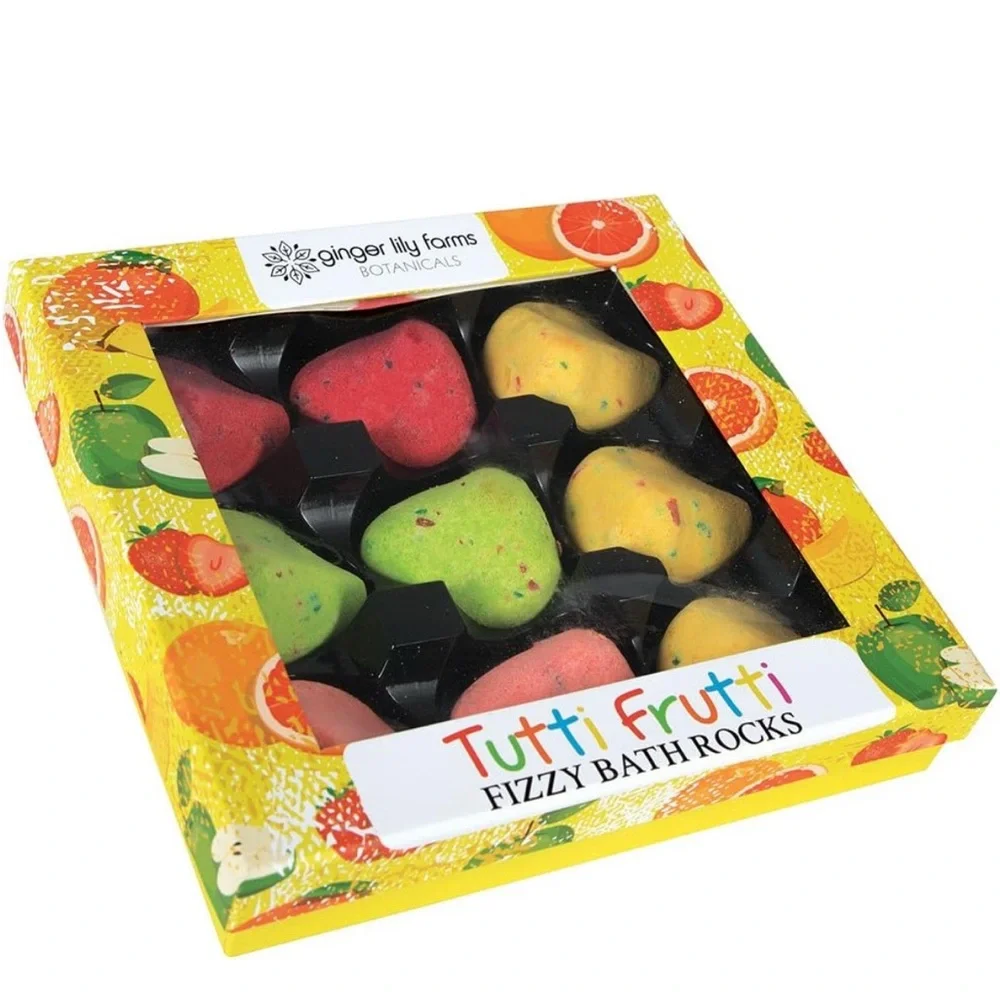 Ginger Lily Farms Tutti Frutti Fizzy Bath Rocks - NIP - Picture 1 of 5